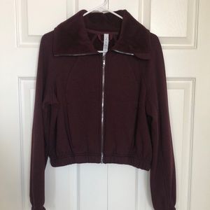 Lululemon Bomber Jacket, Size 6, Color Burgundy